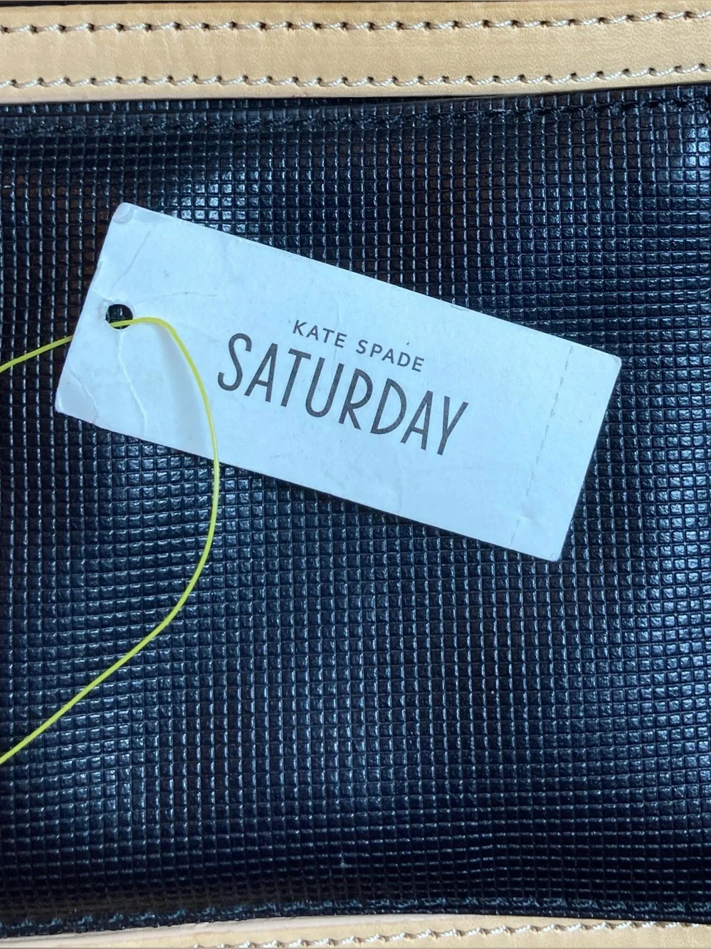 Kate Spade Leather On the Go Tri Color Wristlet Black Tan White